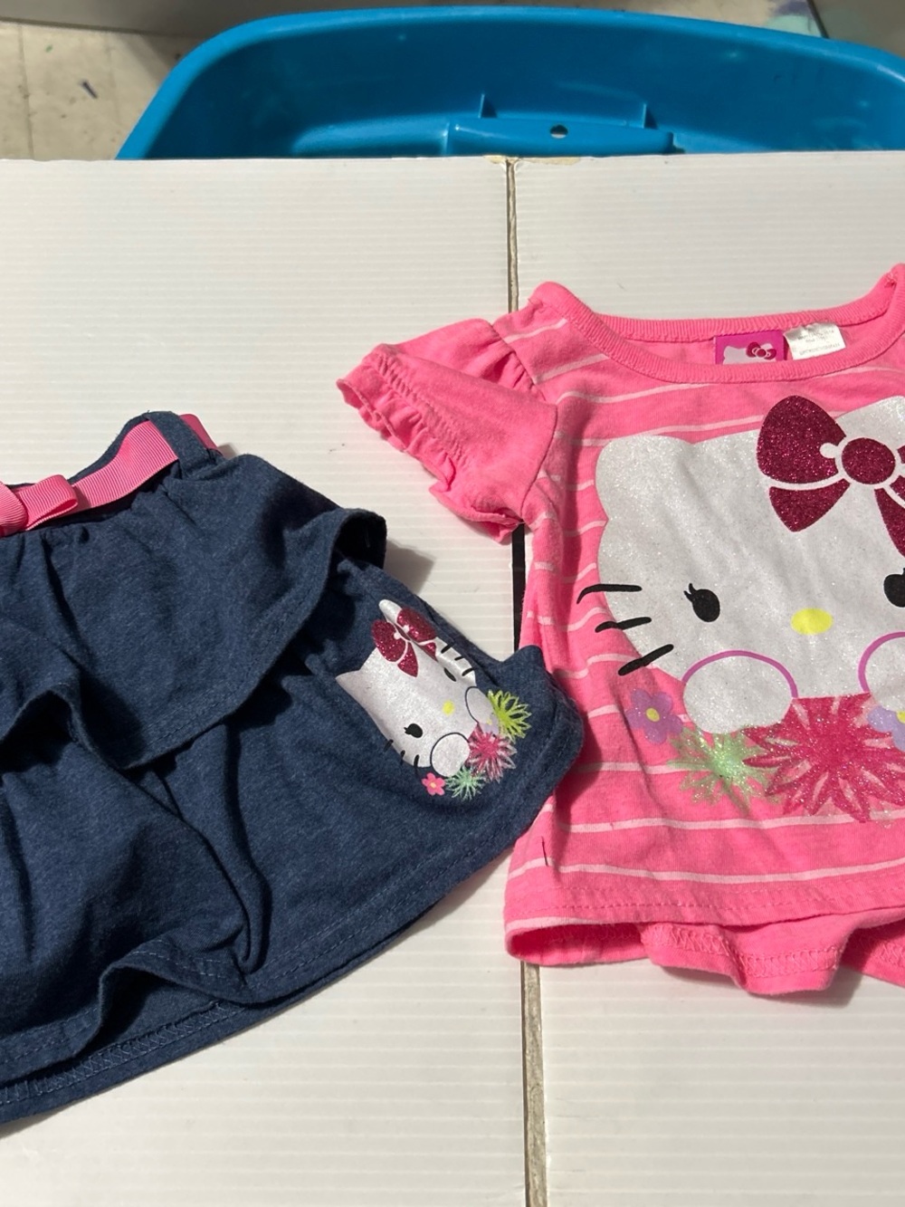 Hello Kitty Pink & Navy Girls Matching Set